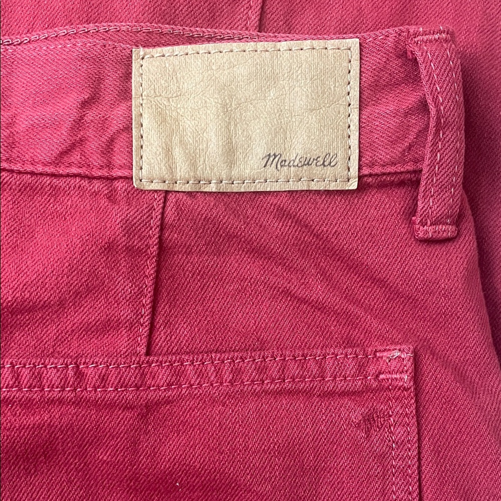Madewell Women's Baggy Straight Leg Jeans- Crimson Red - Picture 5 of 6